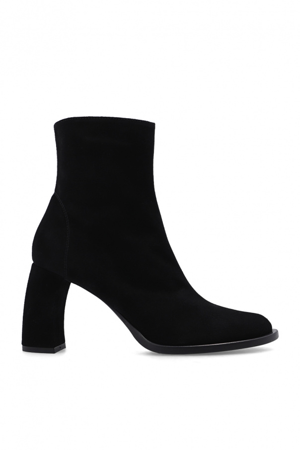 Black 'Lisa' suede heeled ankle boots Ann Demeulemeester